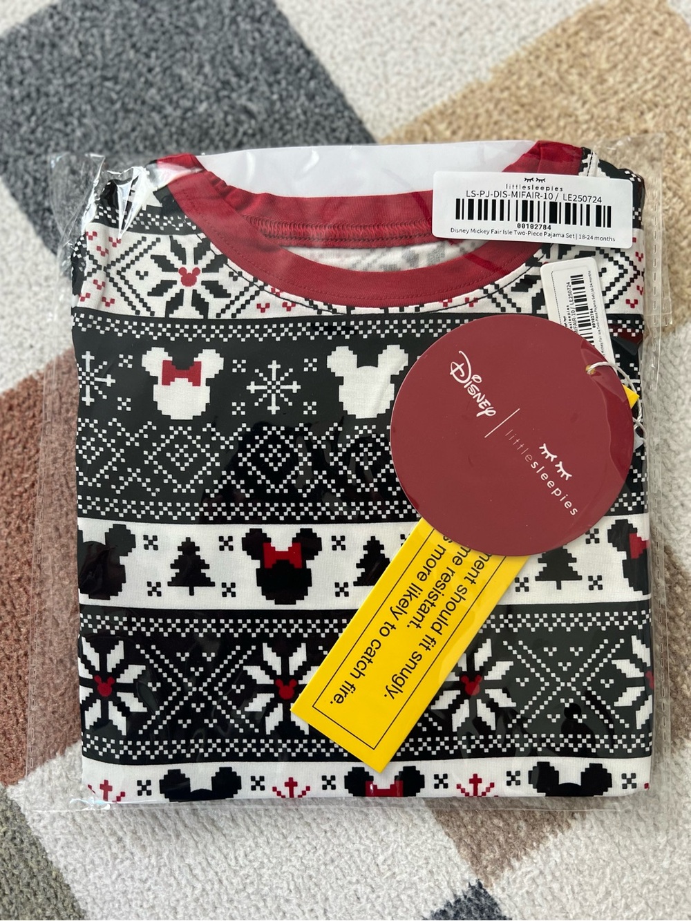 Little Sleepies Disney Mickey Fair Isle PJs 18-24m